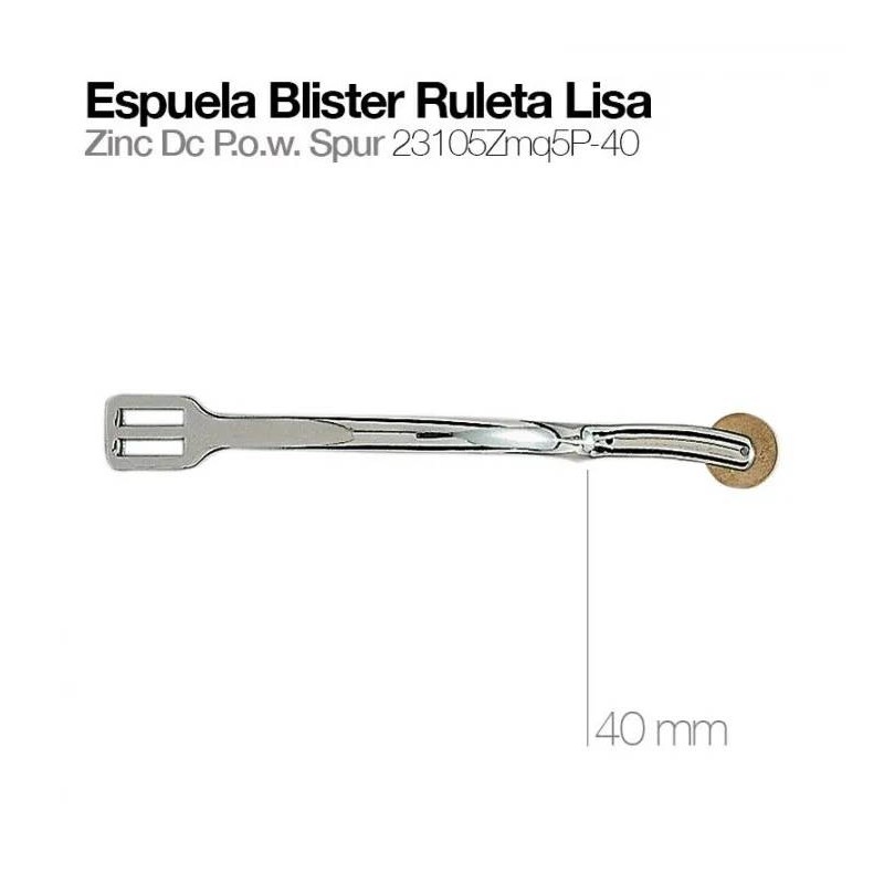 Espuela Inglesa Blister Ruleta Lisa (gallo 40mm.)